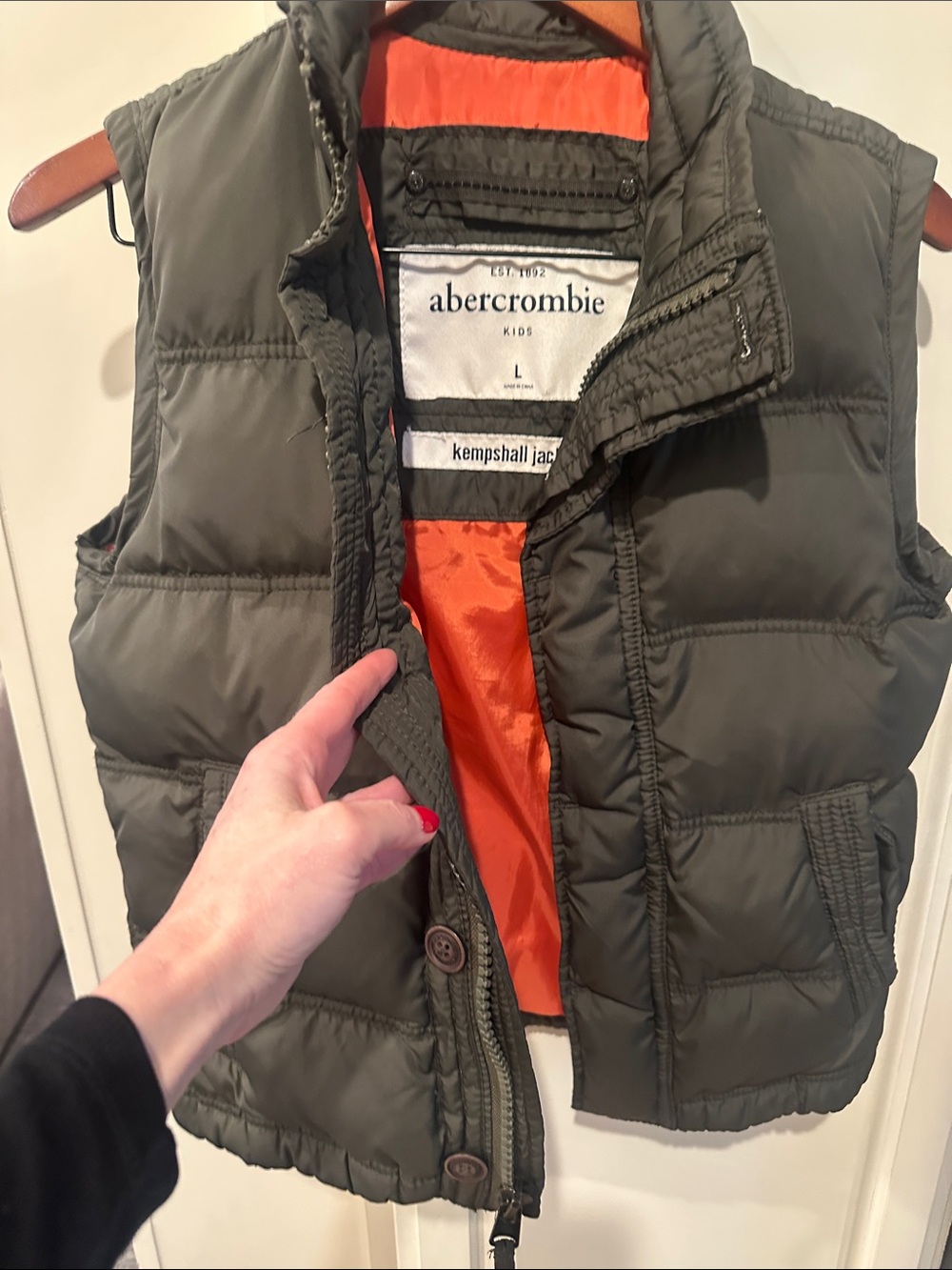 Abercrombie Kids Kempshall Bomber Feather Down Puffer Vest